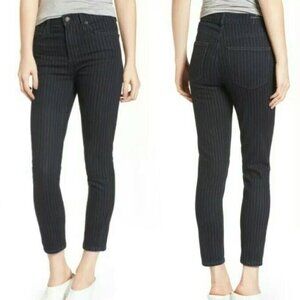 Citizens of Humanity Rocket Crop High Rise Skinny Jeans‎ Railroad Pinstripe Navy